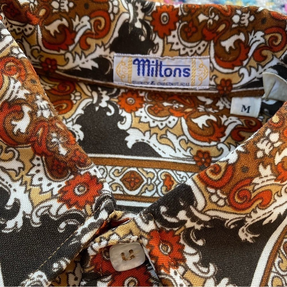 Vintage 1970s D’Avila Mens Button Down Dagger Collar Shirt - Picture 10 of 12